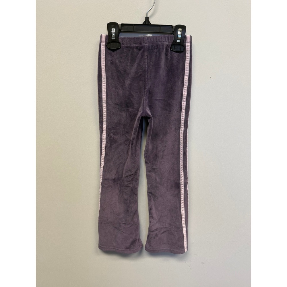 Adidas Kids Purple Velour Tracksuit Set Pullover Sweatshirt Pants Size 5 - Picture 8 of 8